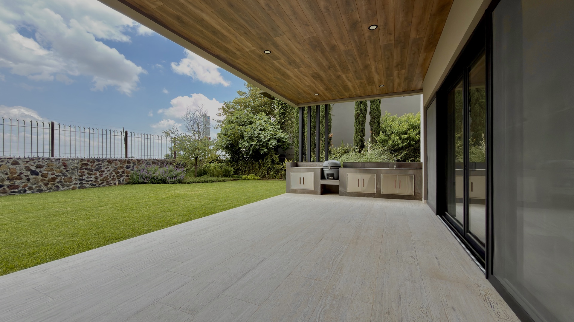 Terraza y jardín